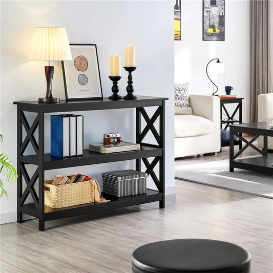 3 Tier X-Design Console Table with Storage