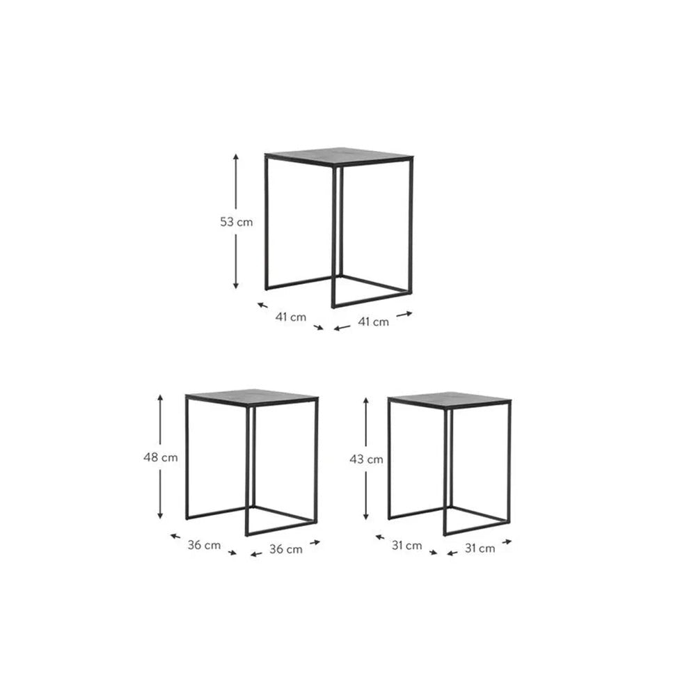 Nesting Metal Side Table – Set of 3 Modern Accent Tables