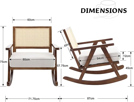 Luna Upholstered Rocking Chair | Premium Living Room Accent Chair
