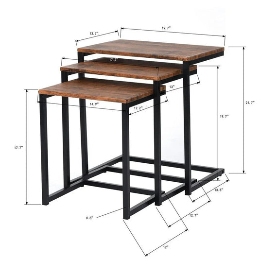 Set of 3 Stacking Nesting Coffee Table