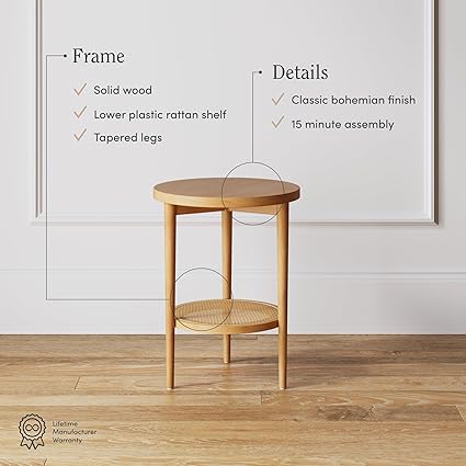 Rattan Natural Sofa Side Table