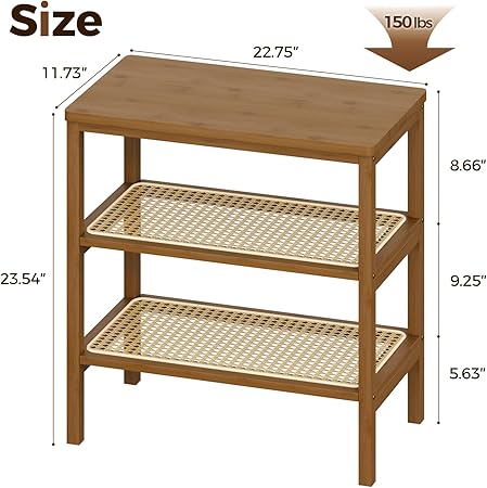 Mid Century Rattan Side Table