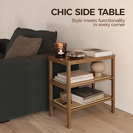 Mid Century Rattan Side Table