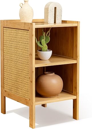 3 Tier Rattan Nightstand