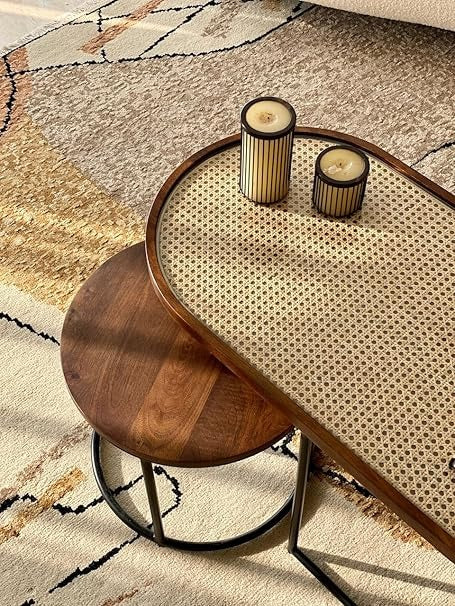 Rattan Coffee Table Set of 3