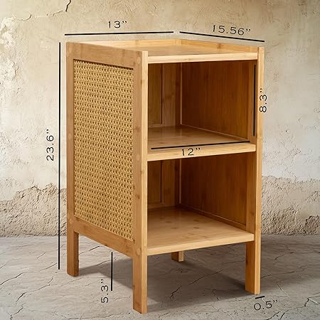 3 Tier Rattan Nightstand