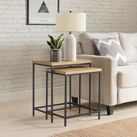 Nesting Side Tables - Set of 2 End Tables for Living Room