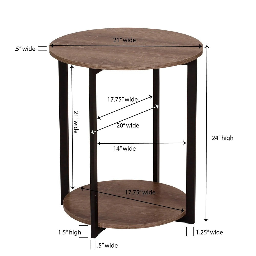 Round Double Tier End Table