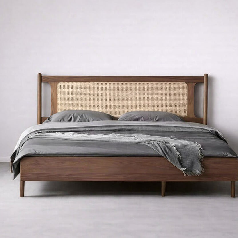 Handcrafted Rattan Bed | Solid Wood Cane Bed Frame