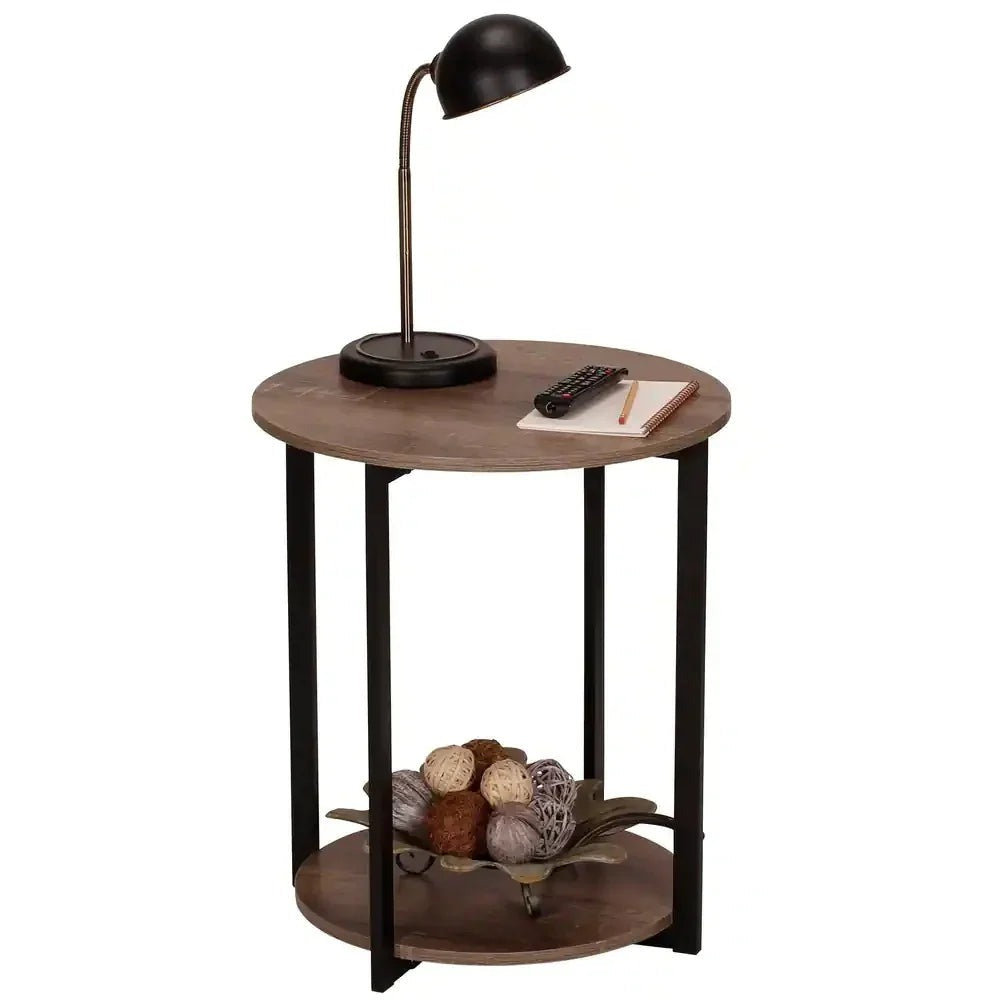 Round Double Tier End Table