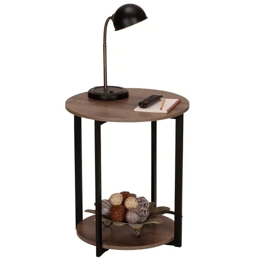 Round Double Tier End Table