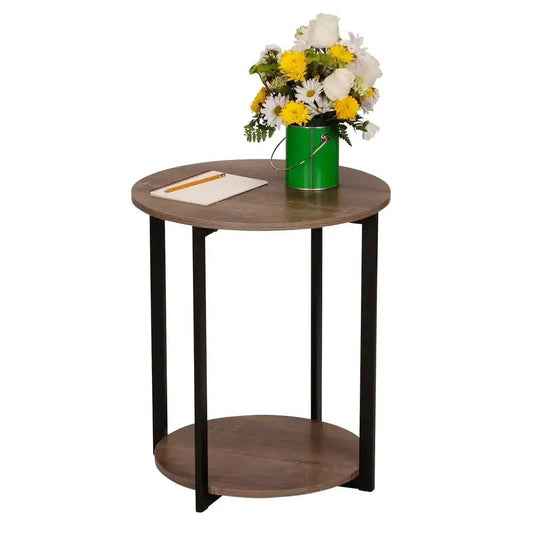 Round Double Tier End Table