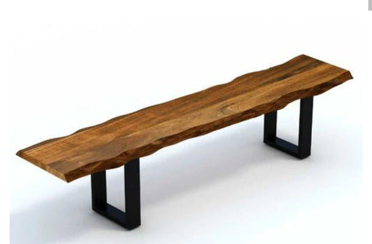 Live Edge Wooden Bench – Rustic Solid Wood Seating