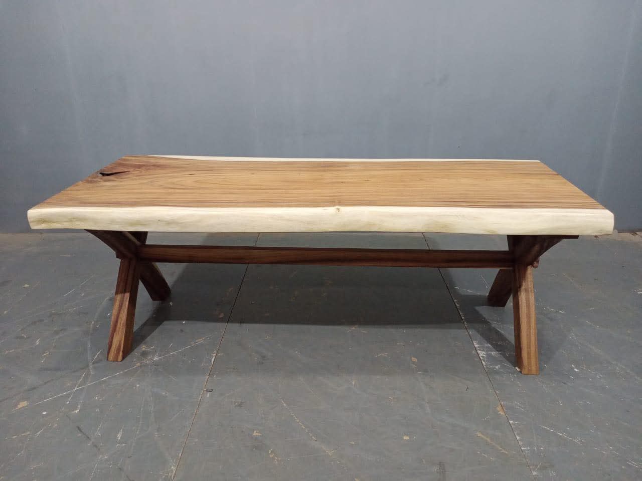 Handcrafted Live Edge Solid Wood Dining Table – Rustic Modern Design