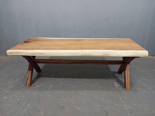 Handcrafted Live Edge Solid Wood Dining Table – Rustic Modern Design