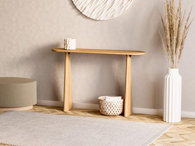 Modern Oak Console Table – Solid Wood Style Furniture
