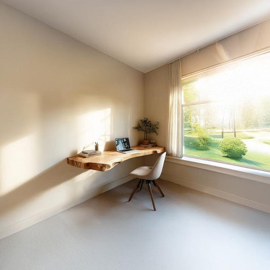 Floating Live Edge Desk – Handmade Natural Wood Table – Minimalist Home Office Furniture for Small Spaces