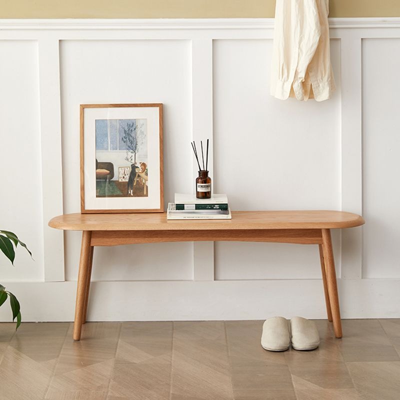 Asian Style Solid Color Wood Entryway Bench