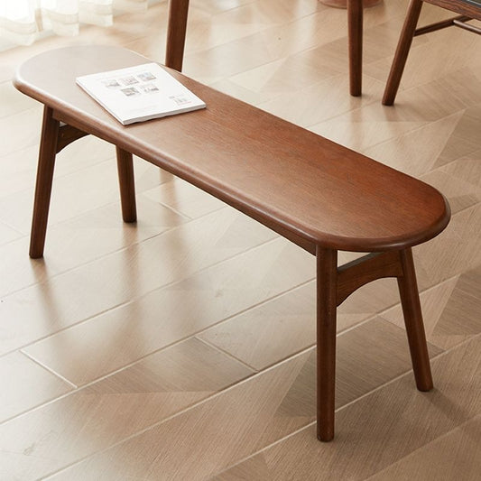Asian Style Solid Color Wood Entryway Bench