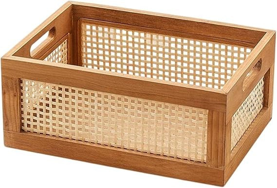 Wooden Storage Basket Drawer Box – Portable Organizer for Bedroom, Office, and Home Décor Accessories