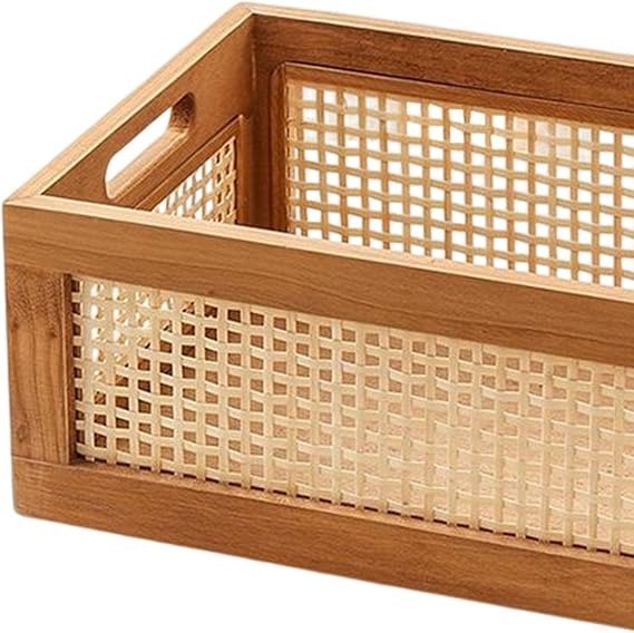 Wooden Storage Basket Drawer Box – Portable Organizer for Bedroom, Office, and Home Décor Accessories