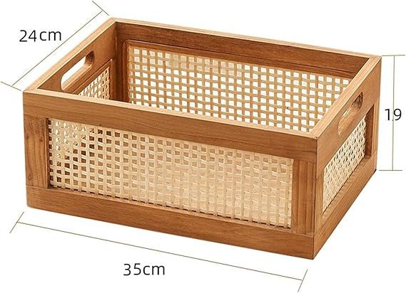 Wooden Storage Basket Drawer Box – Portable Organizer for Bedroom, Office, and Home Décor Accessories