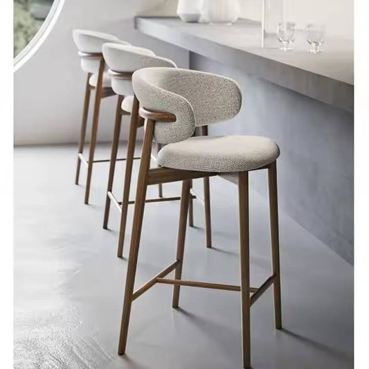 Modern Bar Stools Chair with Curved Backrest for Kitchen