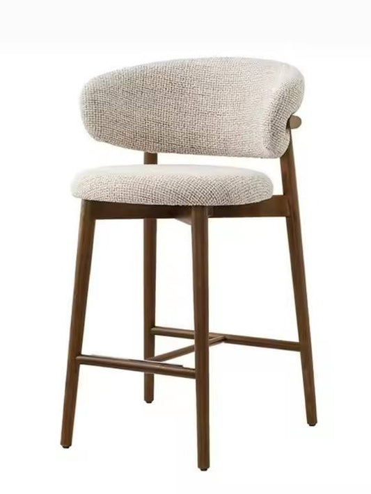 Modern Bar Stools Chair with Curved Backrest for Kitchen