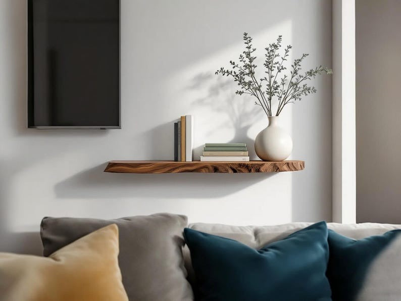 Custom Live Edge Sheesham Shelf – Rustic Floating Solid Wood Accent