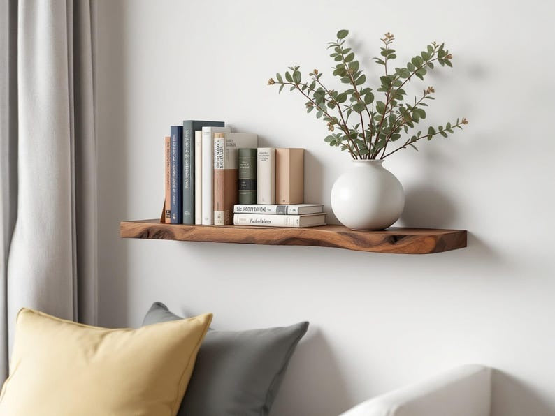 Custom Live Edge Sheesham Shelf – Rustic Floating Solid Wood Accent