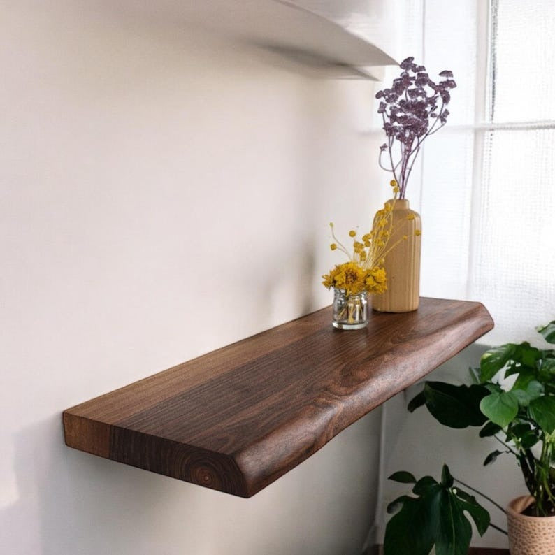 Custom Live Edge Sheesham Shelf – Rustic Floating Solid Wood Accent