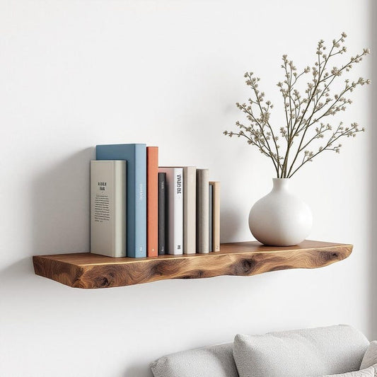 Custom Live Edge Sheesham Shelf – Rustic Floating Solid Wood Accent