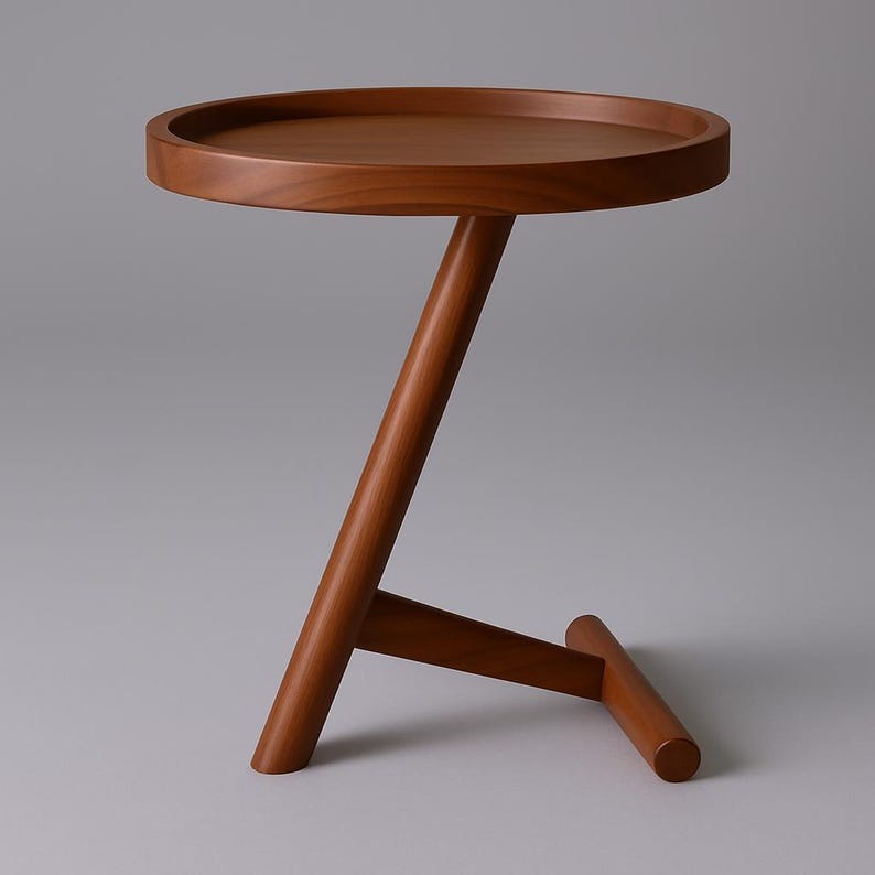Narrow Wooden Side Table | Handmade Solid Wood End Table | Slim Mid-Century Modern Nightstand
