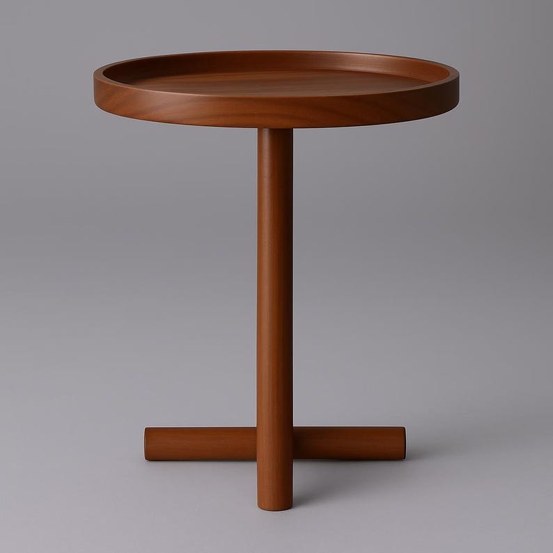 Narrow Wooden Side Table | Handmade Solid Wood End Table | Slim Mid-Century Modern Nightstand