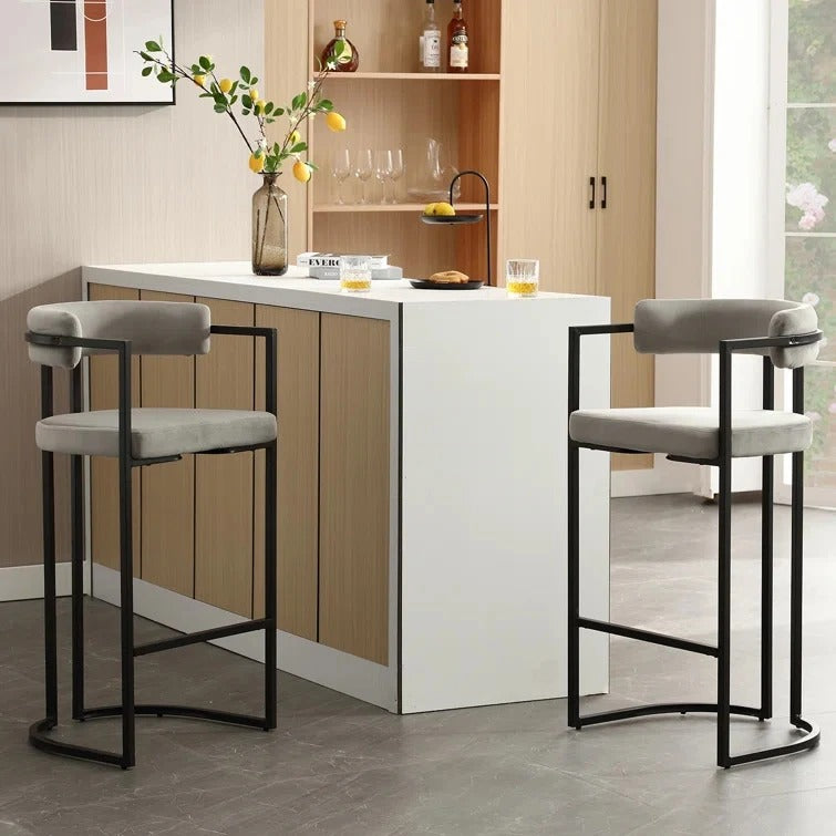 Industrial Style Metallic Frame Bar Chair