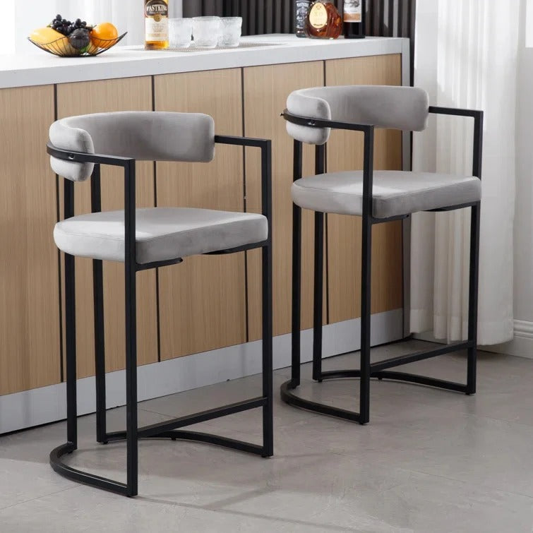 Industrial Style Metallic Frame Bar Chair