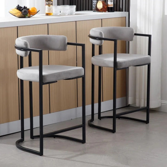Industrial Style Metallic Frame Bar Chair
