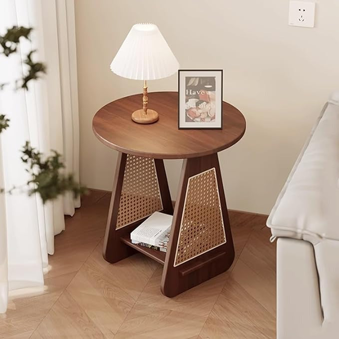Modern Solid Wood Living Room Coffee Table β Large Double-Layer Cocktail Table β Easy to Clean Design