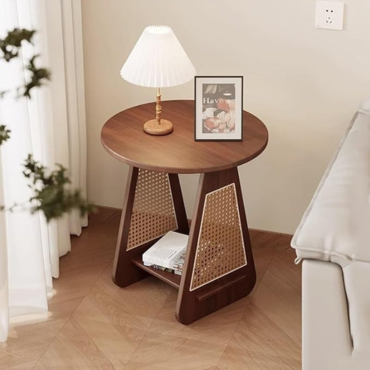 Modern Solid Wood Living Room Coffee Table – Large Double-Layer Cocktail Table – Easy to Clean Design