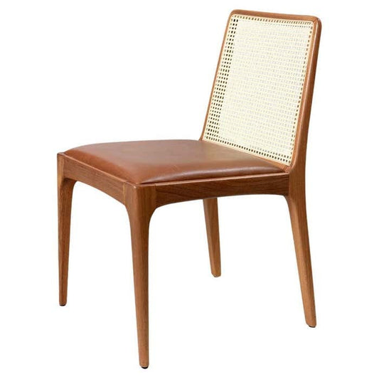 Julia” Minimalist Chair – Handcrafted Solid Wood Dining & Accent Chair – Modern Rattan Seating