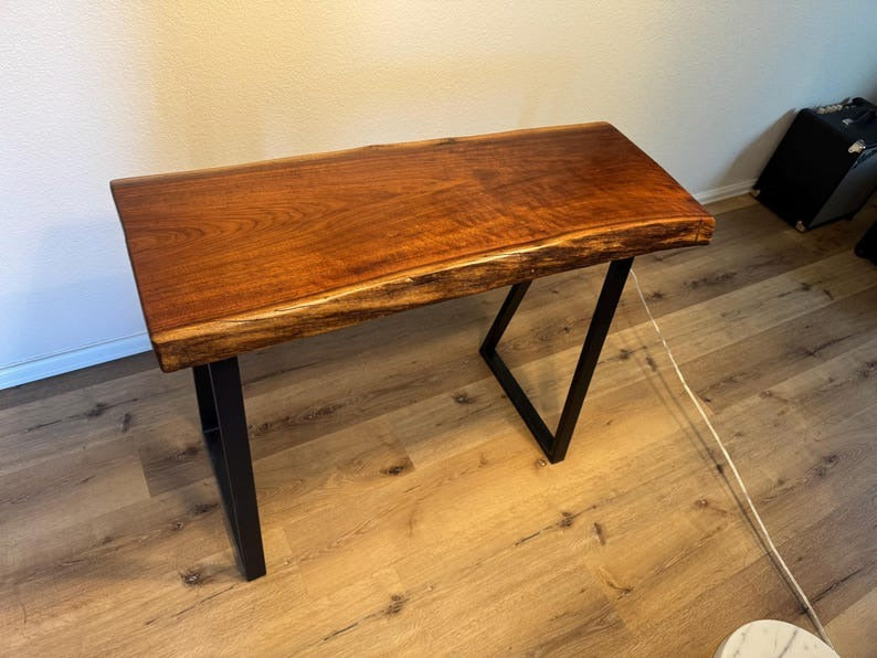 Black Sheesham Live Edge Z Leg End Table