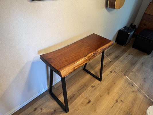 Black Sheesham Live Edge Z Leg End Table