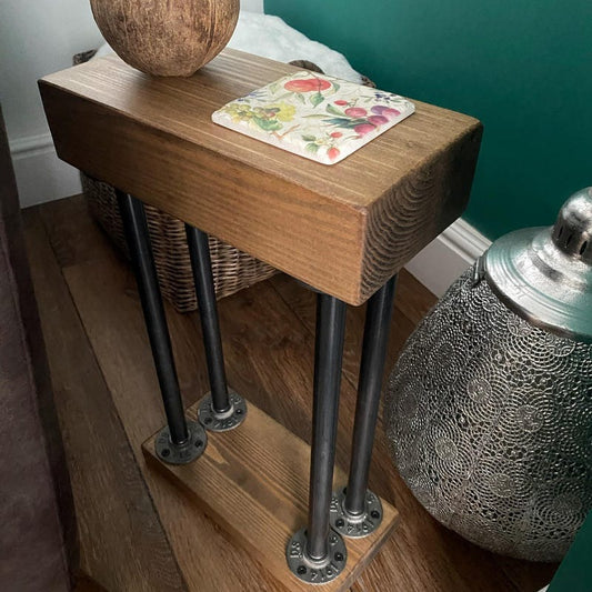 Side Table With Wooden Base