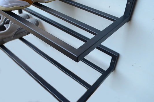 Entryway open Shoe Shelf, Wall Mount Metal Shoe Rack