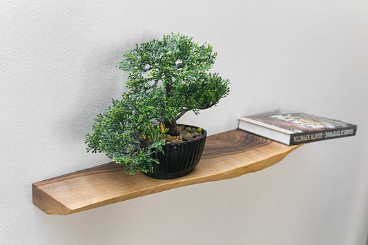 Live Edge Sheesham Floating Shelves, Reclaimed Industrial Wooden Floating Shelves,