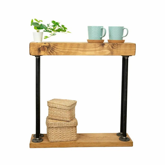 Side Table With Wooden Base