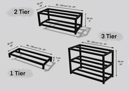 Hallway 2 Tier Metal Shoe Rack,