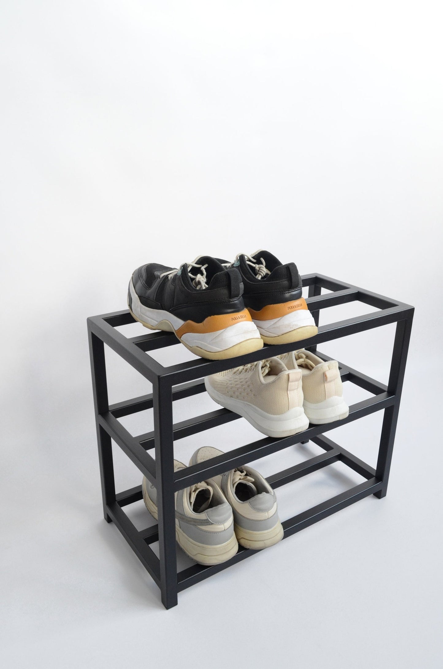 Metal Shoe Rack, 3-Tier Space-Saving Shoe Organizer