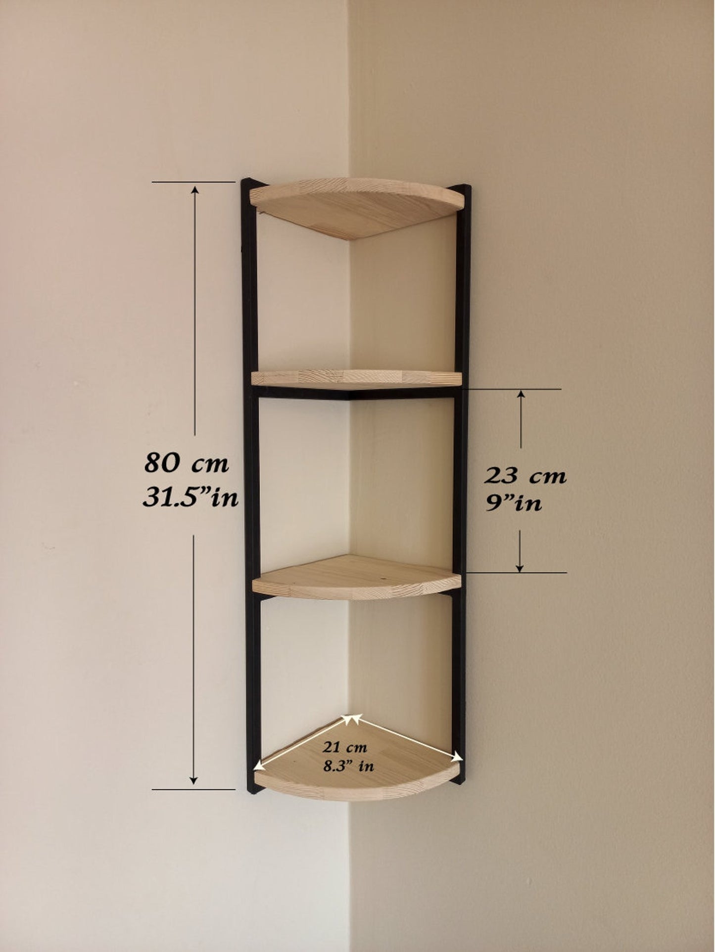 Corner Shelves for Wall, Metal Wood Shelf, Bookshelf