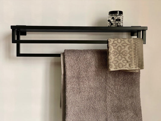 Bathroom Towel Rack, Towel Holder, Wall Mount Metal Towel Storage,